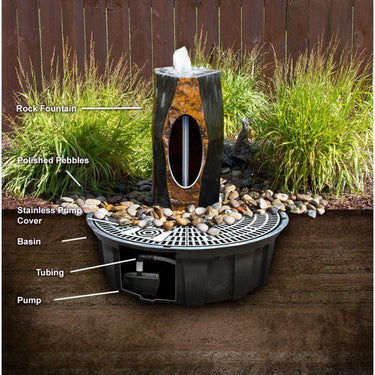 Real Stone Fountains ABGS24K Fountain Kit - 24ā³ Granite Sphere Fountain Blue Thumb